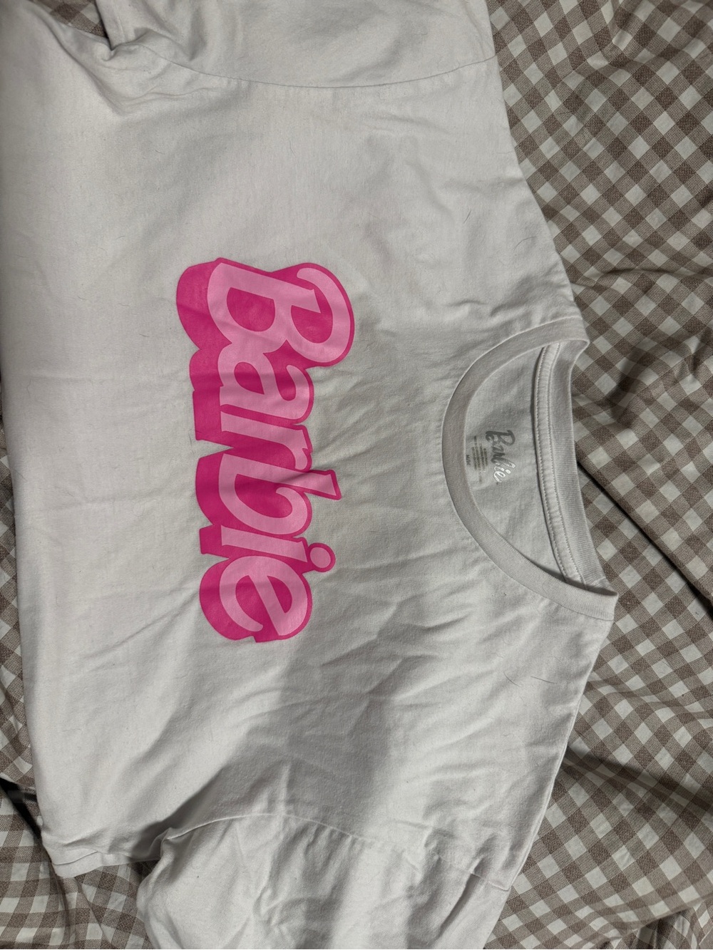 Barbie White Tee with Pink Logo